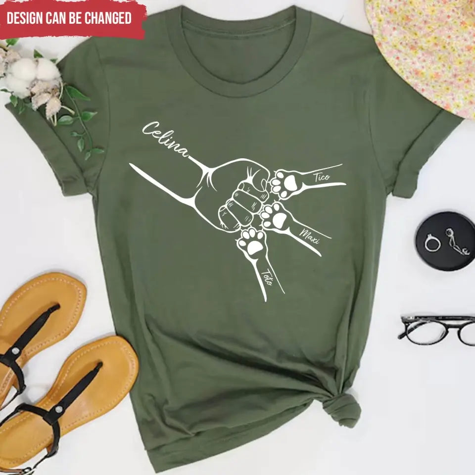 Paw In Hand, Dog Dad Gift - Personalized T-Shir, Gift For Dog Lover, Cat Lover - TS1195