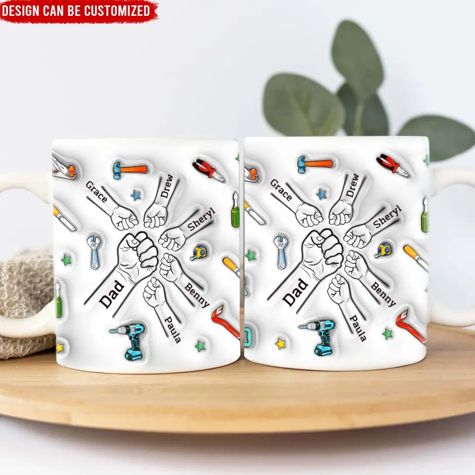 First Bump, A Bond That Can Never Be Broken - Personalized 3D Inflated Effect Printed Mug, Gift For Dad, Dad's Birthday Gift - M104