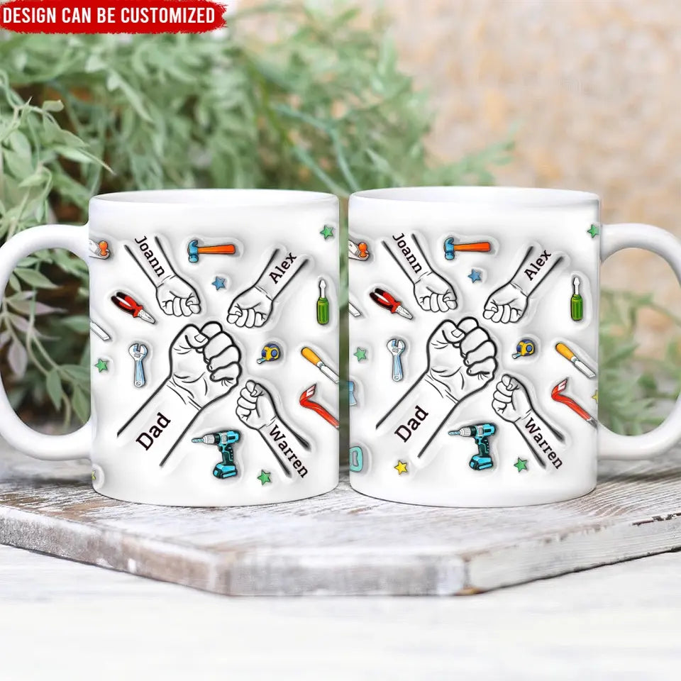 First Bump, A Bond That Can Never Be Broken - Personalized 3D Inflated Effect Printed Mug, Gift For Dad, Dad's Birthday Gift - M104