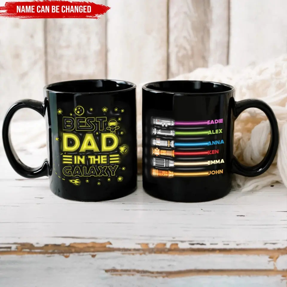 Best Dad In The Galaxy - Personalized Mug, Gift For Father's Day/Birthday, Daddy Gift From Kids - M107