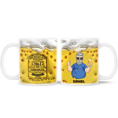 Greatest Dad Limited Edition - Personalized 3D Inflated Effect Printed Mug, Gift For Dad Bob, Beer Lover - M108