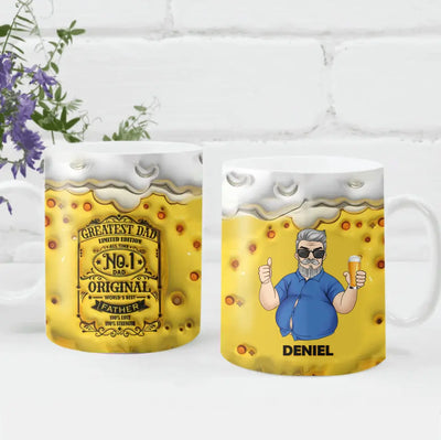 Greatest Dad Limited Edition - Personalized 3D Inflated Effect Printed Mug, Gift For Dad Bob, Beer Lover - M108