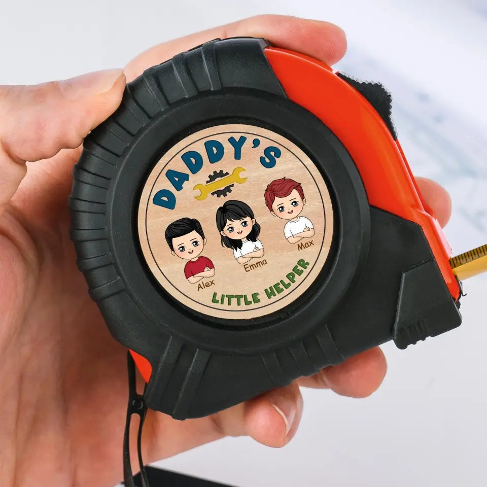 Daddy's Little Helper - Personalized Tape Measure, Gift For Dad, Tools, Home and Hobby - TMS04
