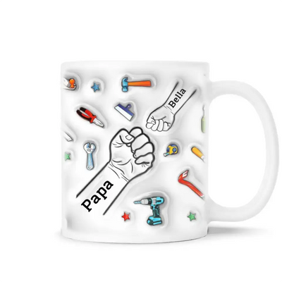 First Bump, A Bond That Can Never Be Broken - Personalized 3D Inflated Effect Printed Mug, Gift For Dad, Dad's Birthday Gift - M104