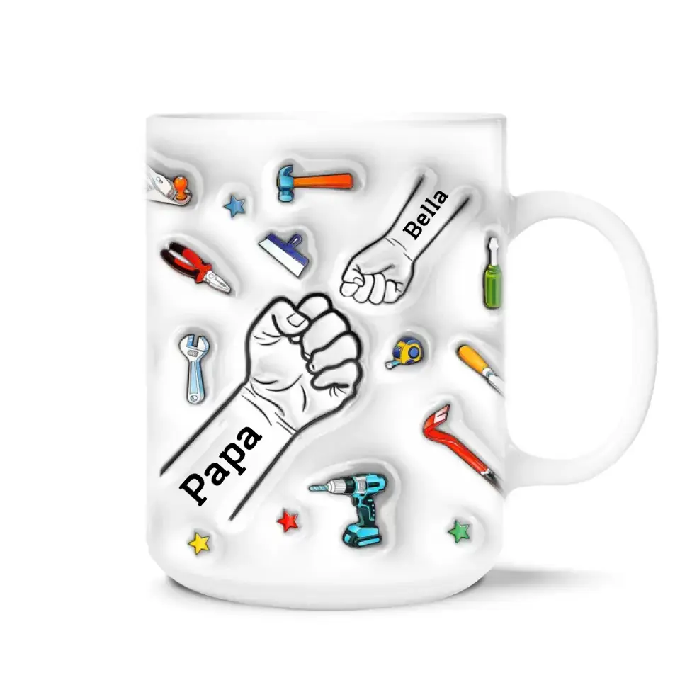 First Bump, A Bond That Can Never Be Broken - Personalized 3D Inflated Effect Printed Mug, Gift For Dad, Dad's Birthday Gift - M104