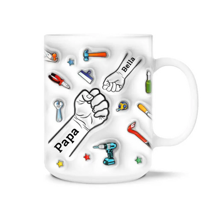 First Bump, A Bond That Can Never Be Broken - Personalized 3D Inflated Effect Printed Mug, Gift For Dad, Dad's Birthday Gift - M104