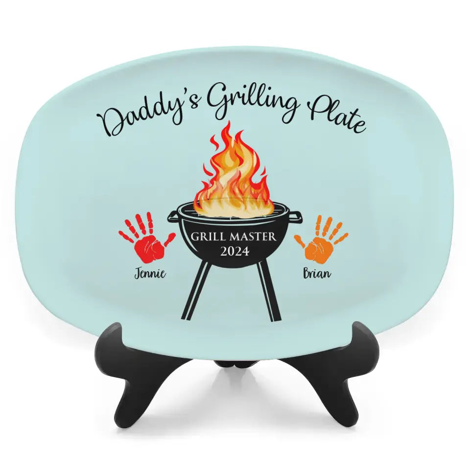 Daddy's Meat Plate - Personalized Platter, Gift For Dad, Daddy's Platter - PL05