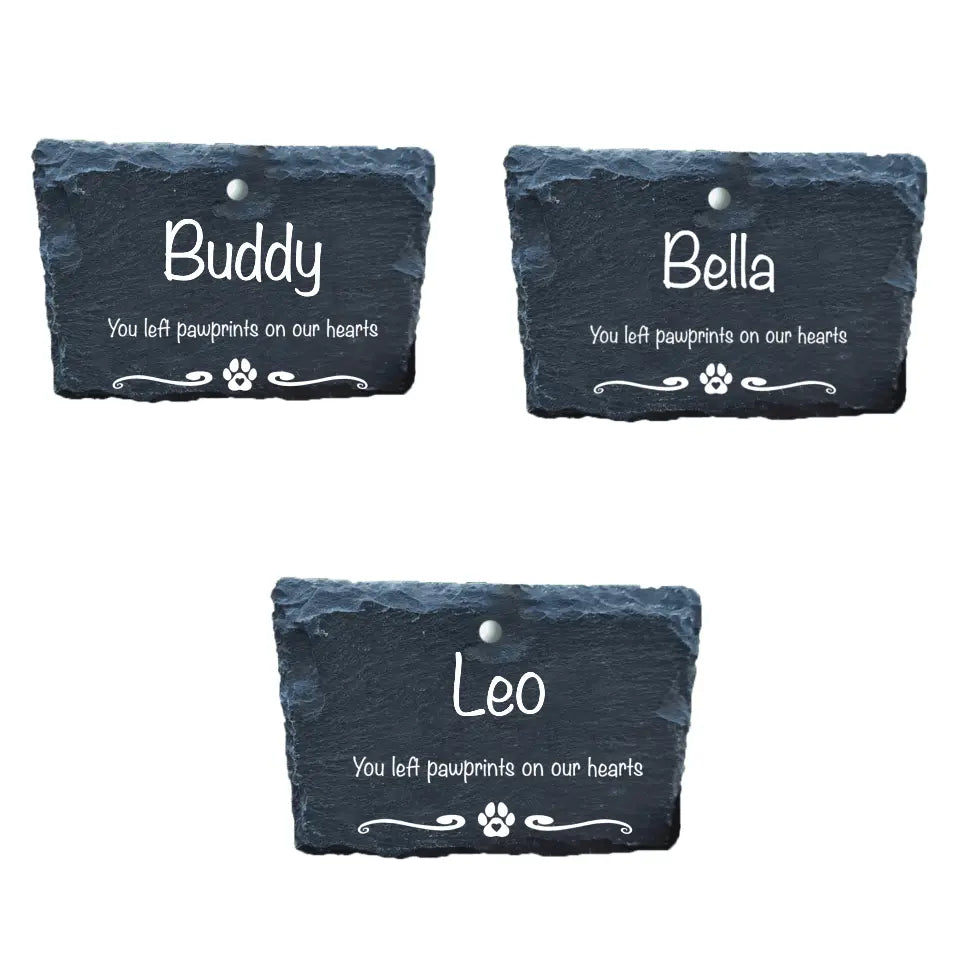 Pet Memorial Garden Slate and Hook / Pet loss / Oval Memorial Plaque / Loss of Dog / Pet Bereavement Gift / Garden Memorial - GS01