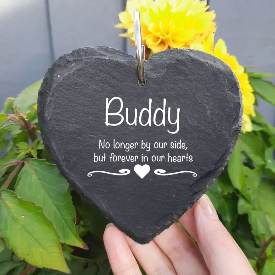 Pet Memorial Garden Slate and Hook / Pet loss / Oval Memorial Plaque / Loss of Dog / Pet Bereavement Gift / Garden Memorial - GS01