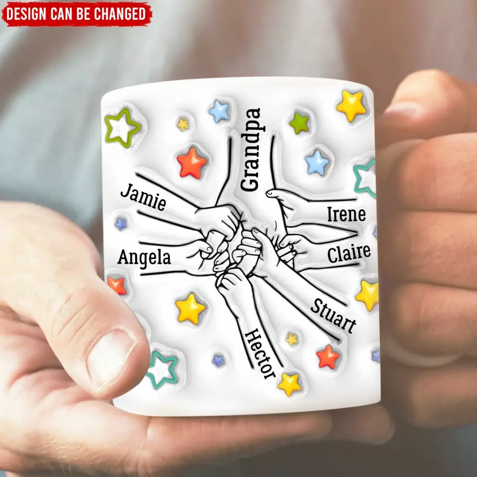 Dad We Love You Holding Hands - Personalized 3D Inflated Effect Printed Mug, Gift For Dad, Dad's Gift  - M112