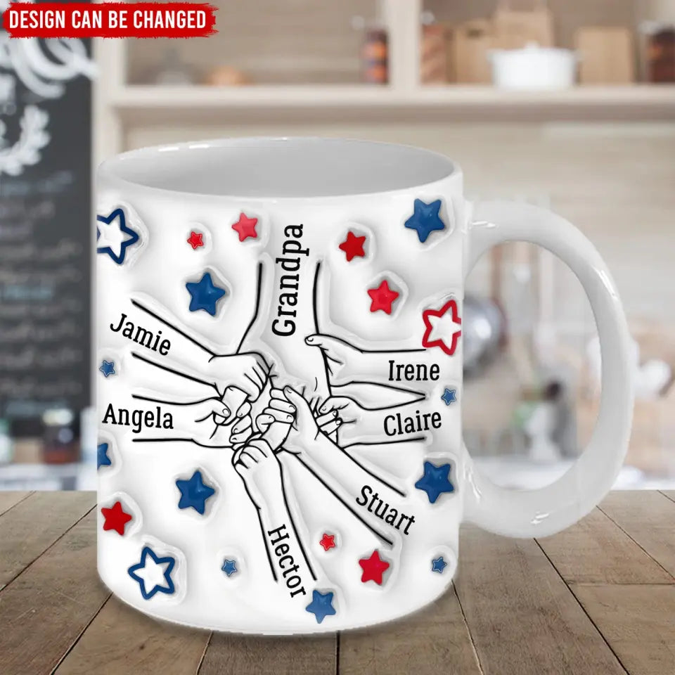 Dad We Love You Holding Hands - Personalized 3D Inflated Effect Printed Mug, Gift For Dad, Dad's Gift  - M112