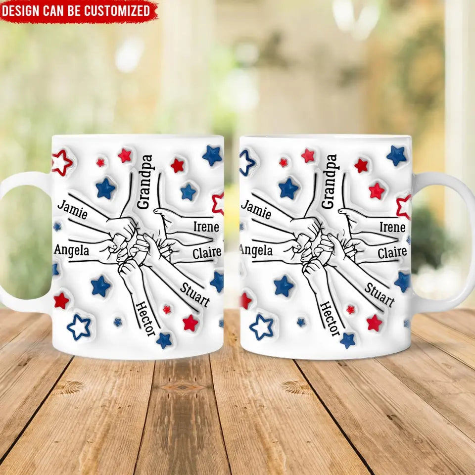 Dad We Love You Holding Hands - Personalized 3D Inflated Effect Printed Mug, Gift For Dad, Dad's Gift  - M112