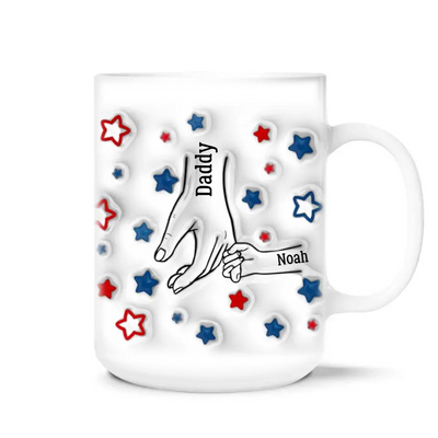 Dad We Love You Holding Hands - Personalized 3D Inflated Effect Printed Mug, Gift For Dad, Dad's Gift  - M112