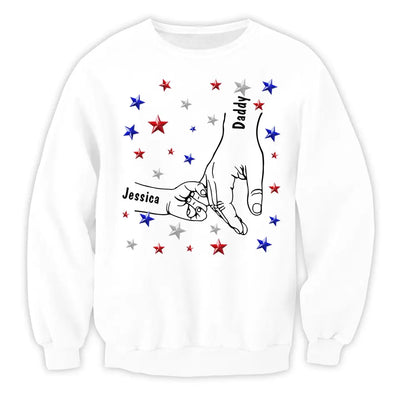 4th Of July Hands In Hands Best Mom/ Dad Ever - Personalized T-Shirt, Gift For 4th Of July - TS1206