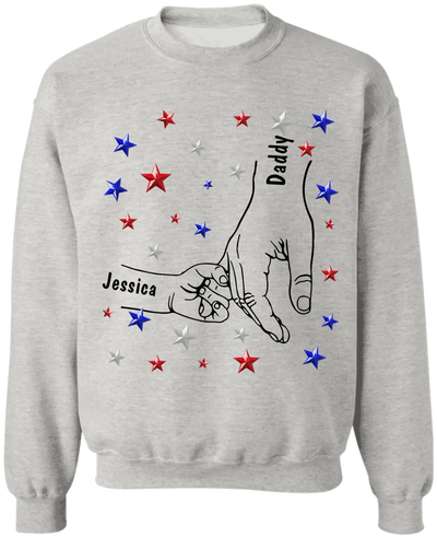 4th Of July Hands In Hands Best Mom/ Dad Ever - Personalized T-Shirt, Gift For 4th Of July - TS1206