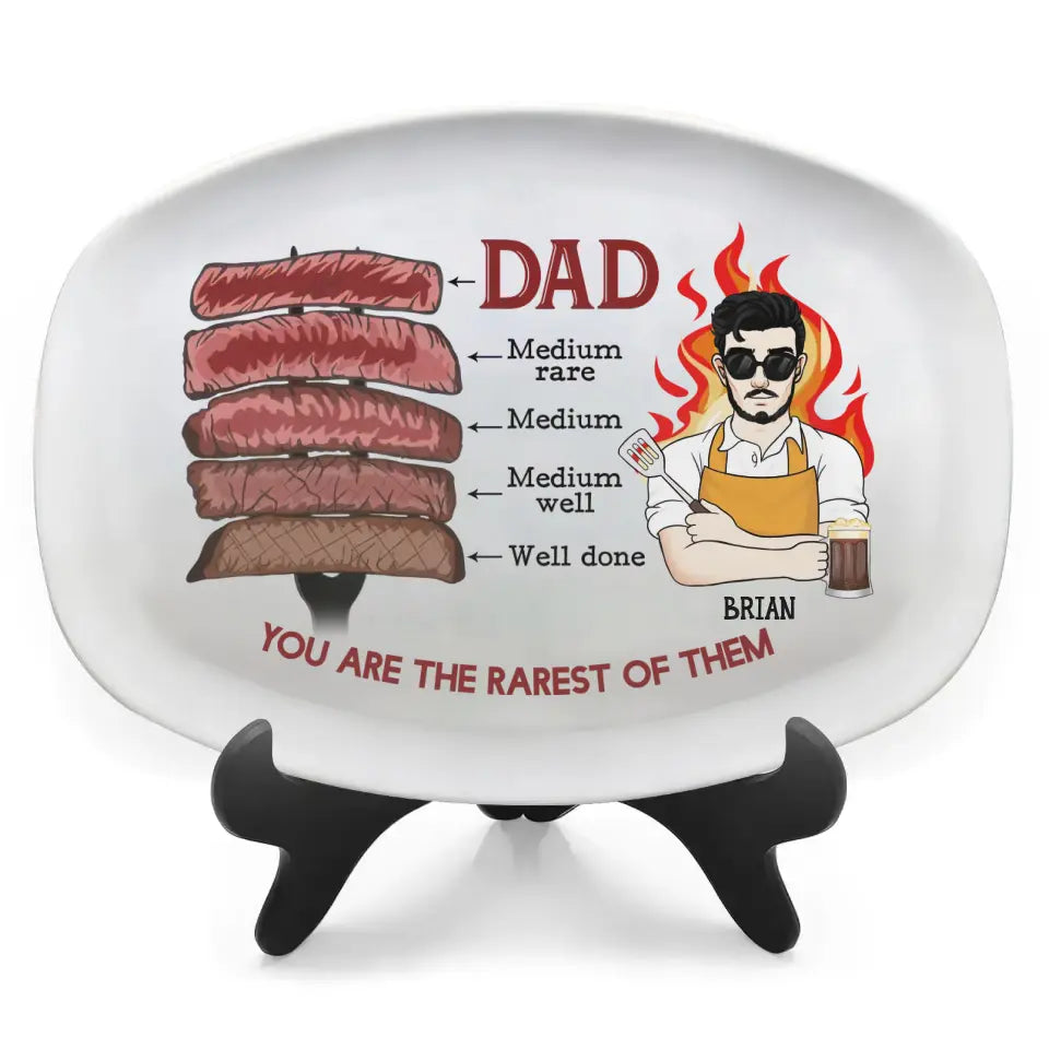 You're The Rarest Of Them All BBQ Plate - Personalized Platter, Gift For Dad, Funny Dad's Gift, BBQ Plate Custom - PL10
