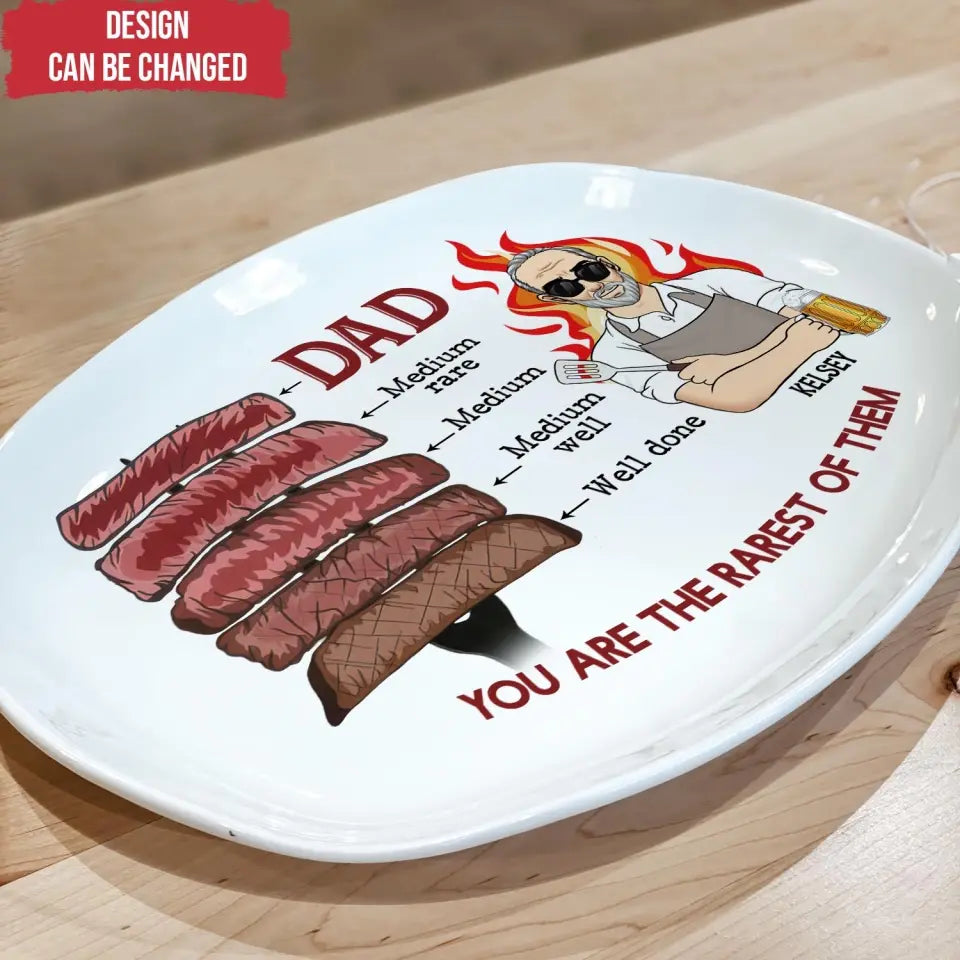 You're The Rarest Of Them All BBQ Plate - Personalized Platter, Gift For Dad, Funny Dad's Gift, BBQ Plate Custom - PL10