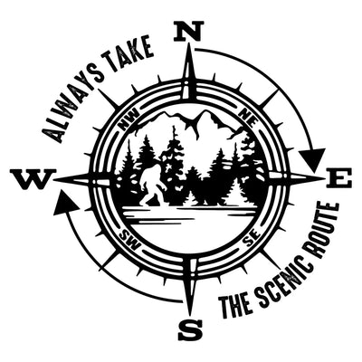 Bigfoot Always Take The Scenic Route - Personalized Decal, Gift For Camping Lovers, Camping Decor - PCD123