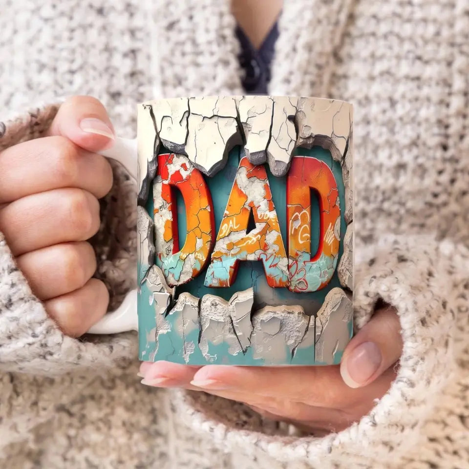 Best Dad Ever, Hole in The Wall - Personalized 3D Inflated Effect Printed Mug, Gift For Dad - M116