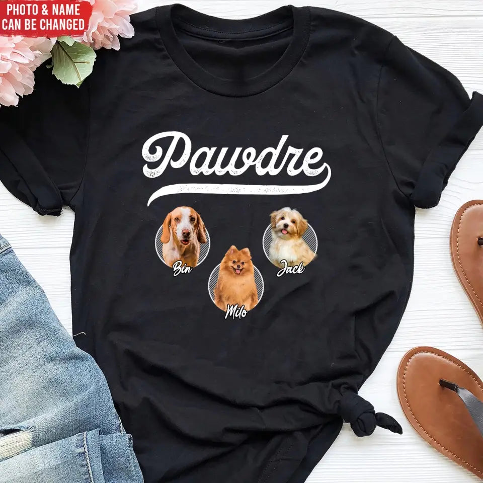 Pawdre, Custom Dog Photo - Personalized T-Shirt, Gift For Dog Lover - TS1212