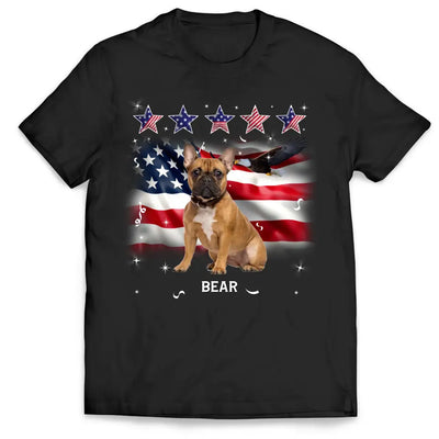 Five Star American Flag - Personalized T-Shirt, Dog 4th July, Gift For Dog Lovers - TS1209
