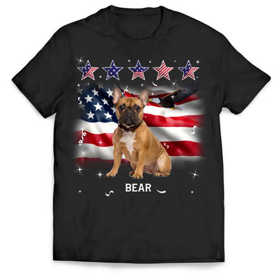 Five Star American Flag - Personalized T-Shirt, Dog 4th July, Gift For Dog Lovers - TS1209