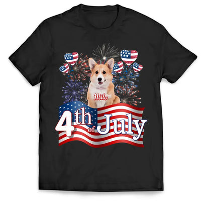 Independence Day Custom Dog Photo - Personalized T-Shirt, Gift For Dog Lover, Gift For 4th of July - TS1210