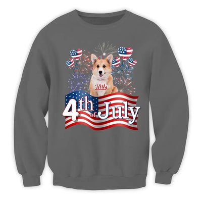 Independence Day Custom Dog Photo - Personalized T-Shirt, Gift For Dog Lover, Gift For 4th of July - TS1210
