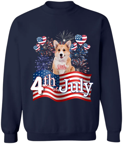Independence Day Custom Dog Photo - Personalized T-Shirt, Gift For Dog Lover, Gift For 4th of July - TS1210