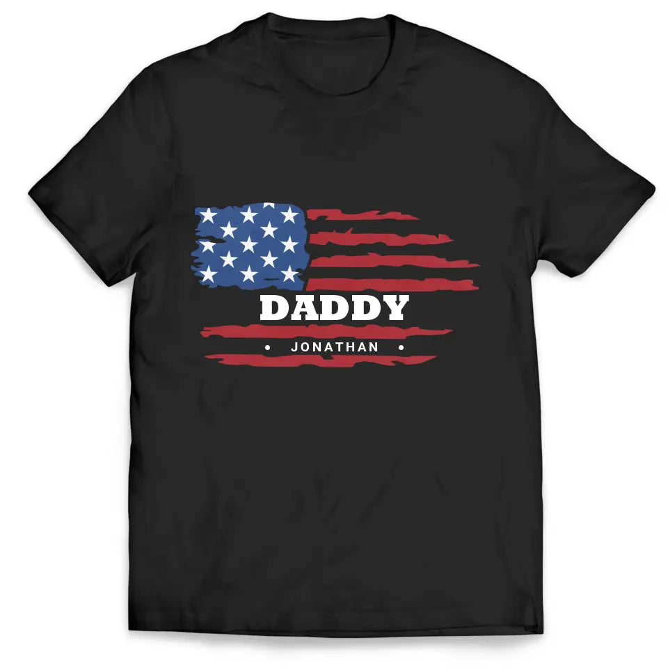 Blessed To Be Called Dad American Flag Style - Personalized T-Shirt, Gift For Daddy, Grandpa -TS1213