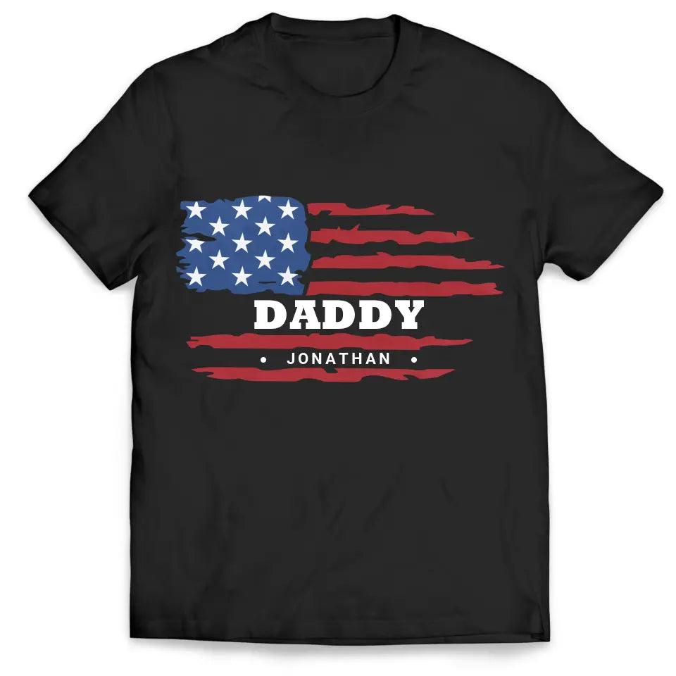 Blessed To Be Called Dad American Flag Style - Personalized T-Shirt, Gift For Daddy, Grandpa -TS1213