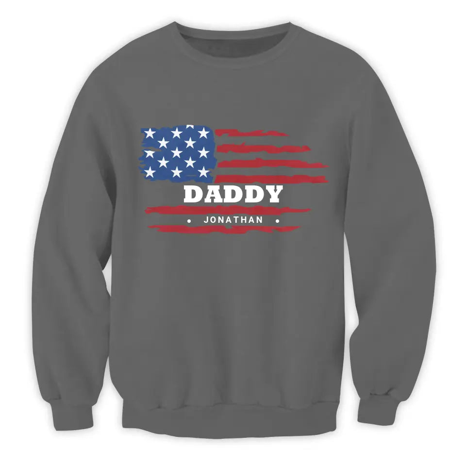 Blessed To Be Called Dad American Flag Style - Personalized T-Shirt, Gift For Daddy, Grandpa -TS1213