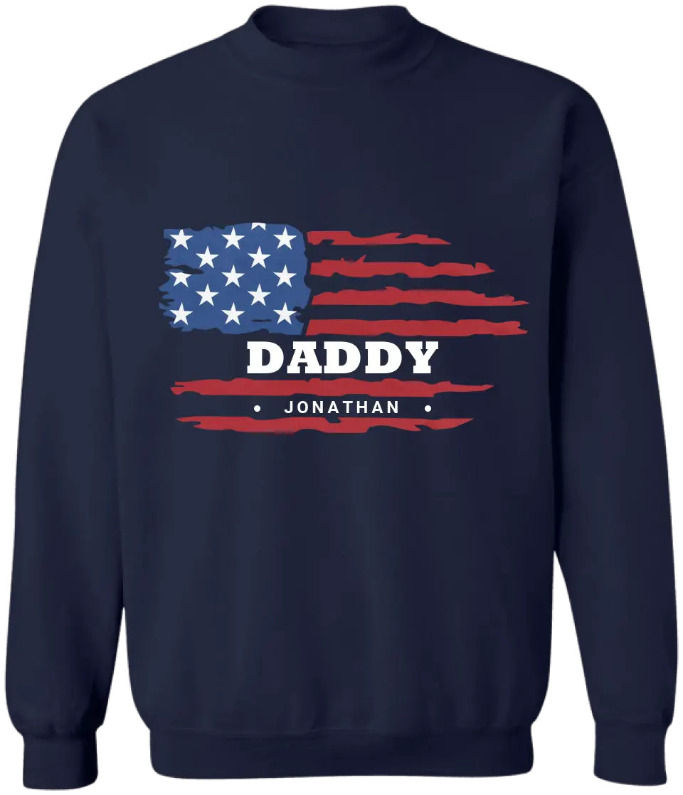 Blessed To Be Called Dad American Flag Style - Personalized T-Shirt, Gift For Daddy, Grandpa -TS1213