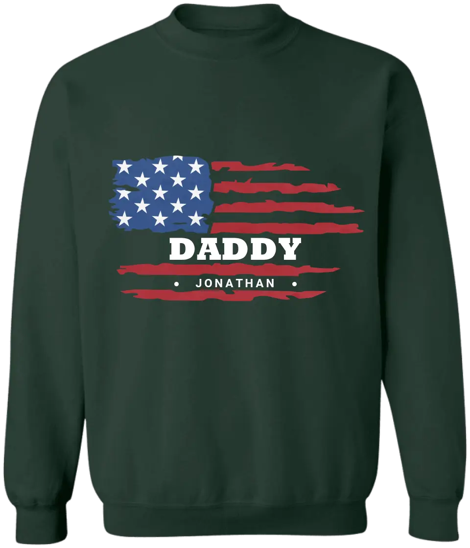 Blessed To Be Called Dad American Flag Style - Personalized T-Shirt, Gift For Daddy, Grandpa -TS1213