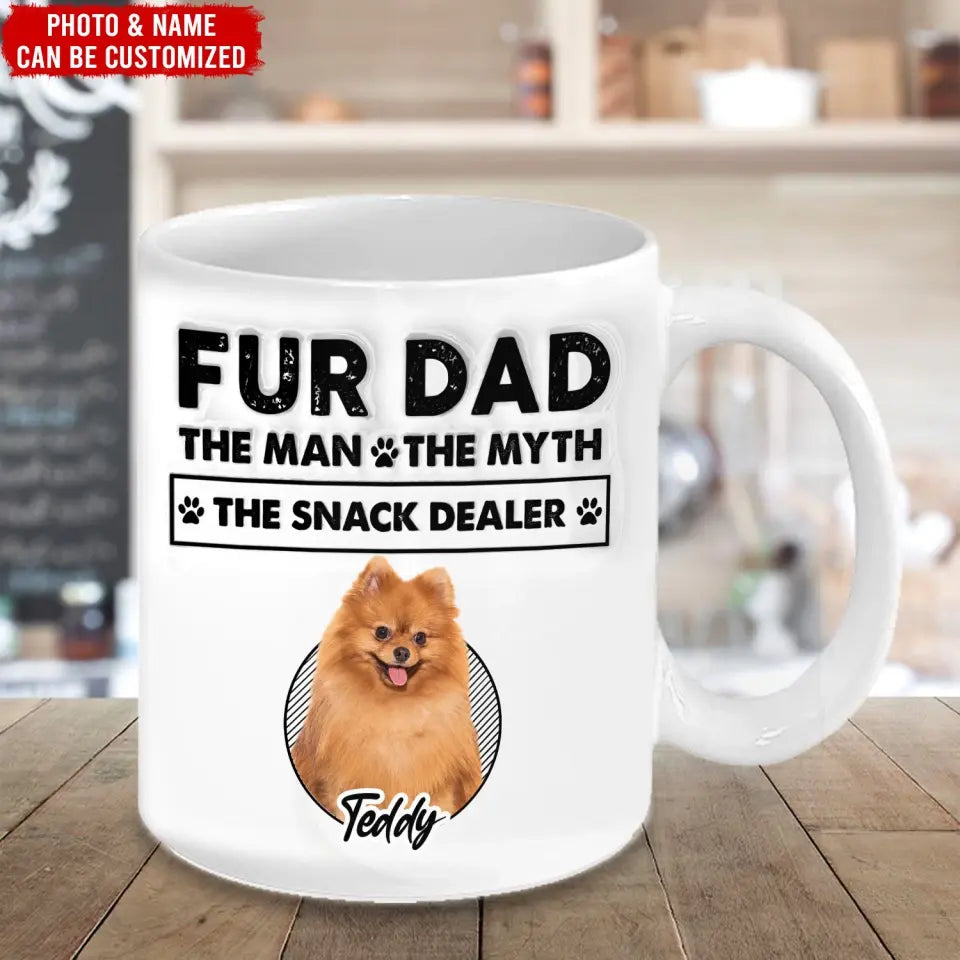 The Man The Myth The Snack Dealer - Personalized 3D Inflated Mug, Gift For Dog Dad, Fur Dad - M114