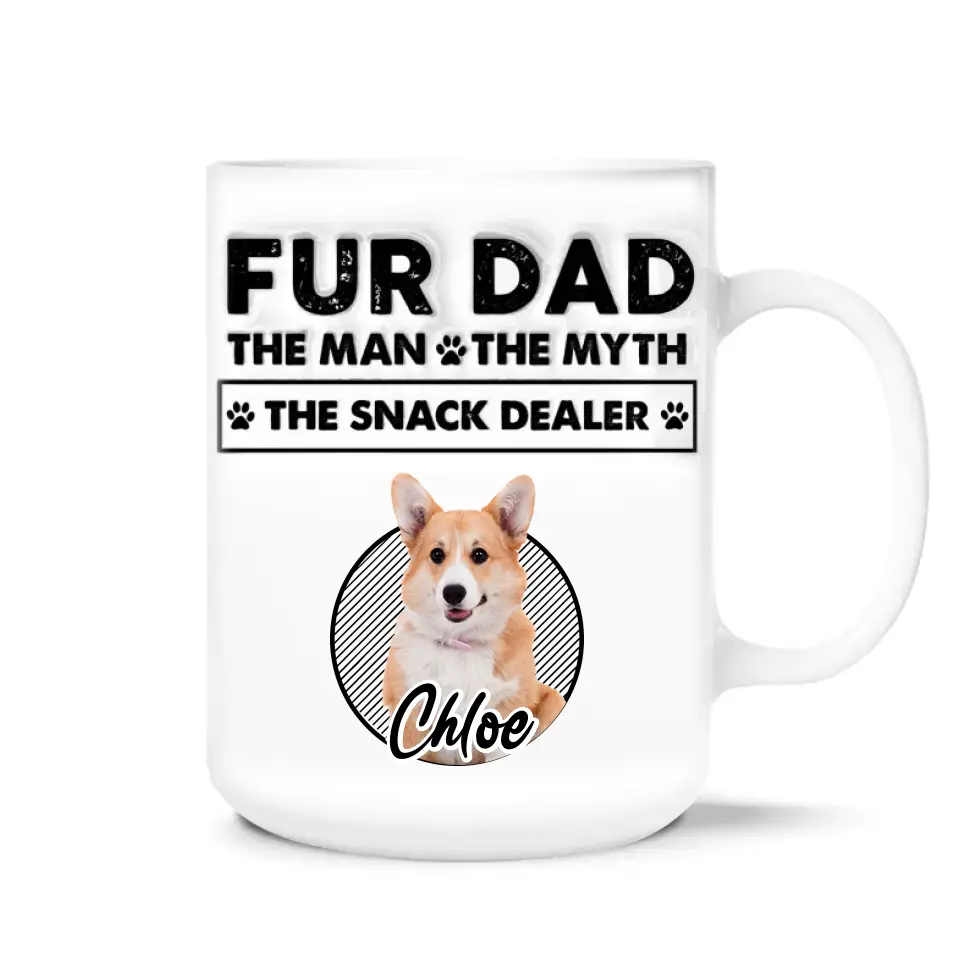 The Man The Myth The Snack Dealer - Personalized 3D Inflated Mug, Gift For Dog Dad, Fur Dad - M114