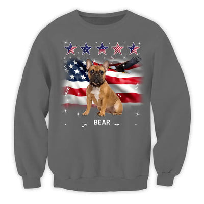 Five Star American Flag - Personalized T-Shirt, Dog 4th July, Gift For Dog Lovers - TS1209