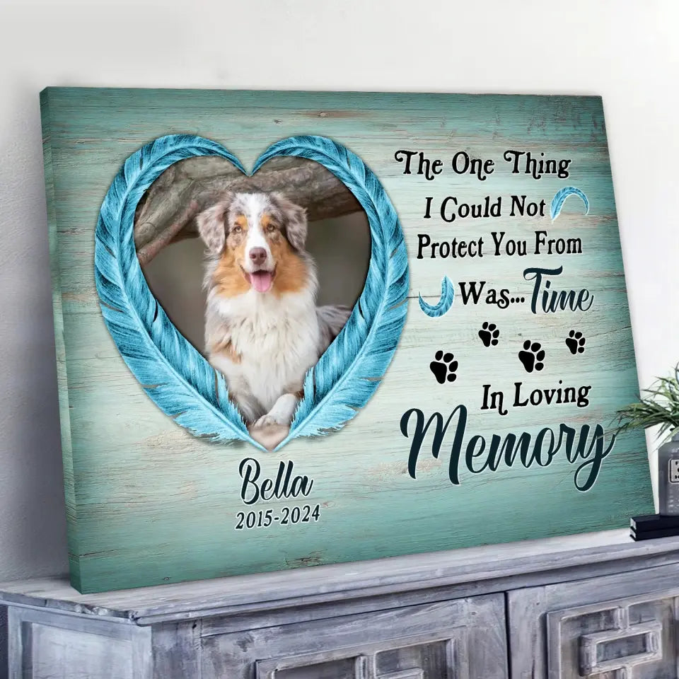 The One Thing I Could Not Protect You From Was Time - Personalized Canvas, Memorial Gifts - CA119
