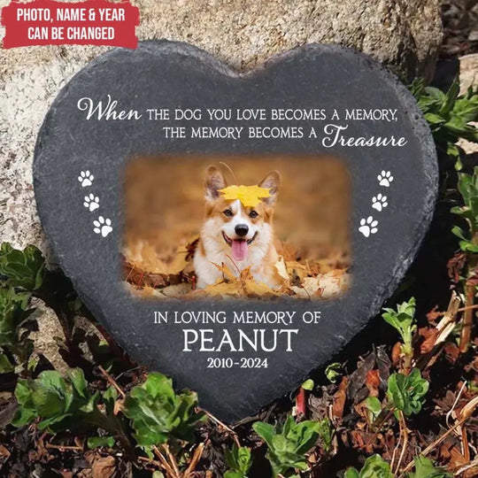 When The Dog You Love Becomes A Memory - Personalized Stone, Memorial Gift - MS99