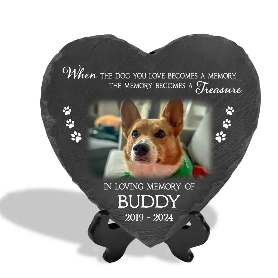 When The Dog You Love Becomes A Memory - Personalized Stone, Memorial Gift - MS99