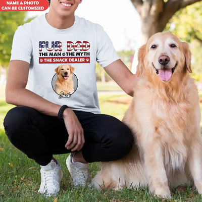 Fur Dad The Man The Myth The Snack Dealer - Personalized T-Shirt, July 4th Shirt Gift For Dog Lover - TS1222
