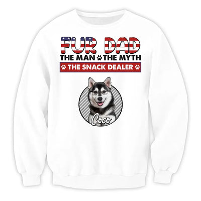 Fur Dad The Man The Myth The Snack Dealer - Personalized T-Shirt, July 4th Shirt Gift For Dog Lover - TS1222
