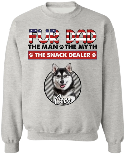 Fur Dad The Man The Myth The Snack Dealer - Personalized T-Shirt, July 4th Shirt Gift For Dog Lover - TS1222