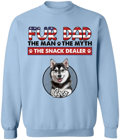 Fur Dad The Man The Myth The Snack Dealer - Personalized T-Shirt, July 4th Shirt Gift For Dog Lover - TS1222