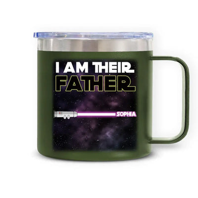 I Am Their Father - Personalized 14oz Stainless Steel Tumbler With Handle, Gift For Father's Day - TL90