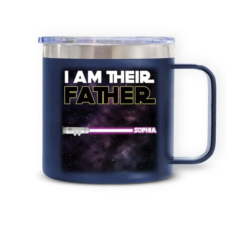 I Am Their Father - Personalized 14oz Stainless Steel Tumbler With Handle, Gift For Father's Day - TL90