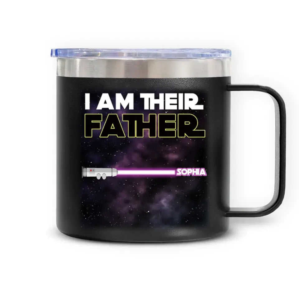 I Am Their Father - Personalized 14oz Stainless Steel Tumbler With Handle, Gift For Father&#39;s Day - TL90