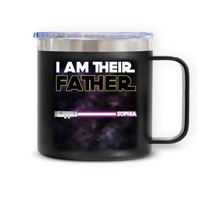 I Am Their Father - Personalized 14oz Stainless Steel Tumbler With Handle, Gift For Father's Day - TL90
