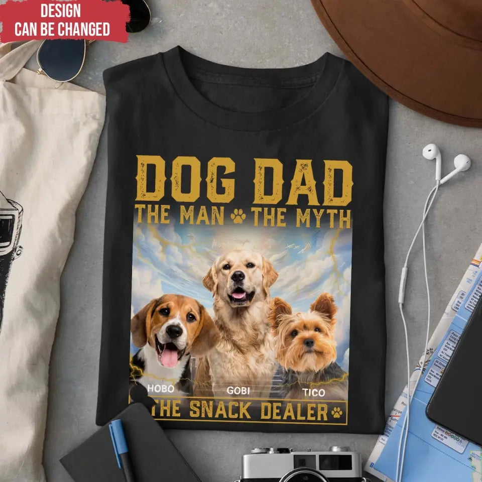 Custom Photo The Man The Myth The Snack Dealer - Personalized T-Shirt, Gift For Dog Lover, Dog Parents - TS1226