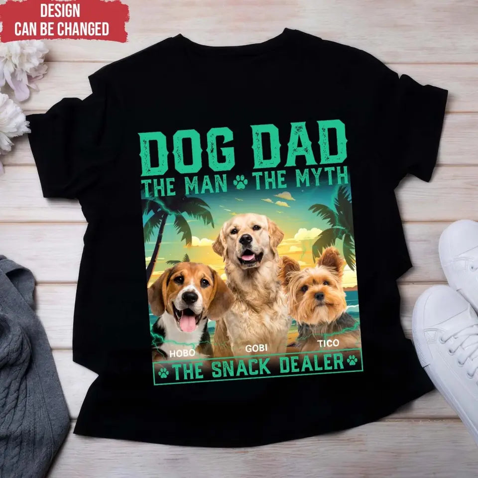 Custom Photo The Man The Myth The Snack Dealer - Personalized T-Shirt, Gift For Dog Lover, Dog Parents - TS1226